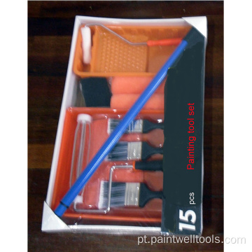 Conjunto profissional de bandeja de pintura 15 unidades / kit de rolos